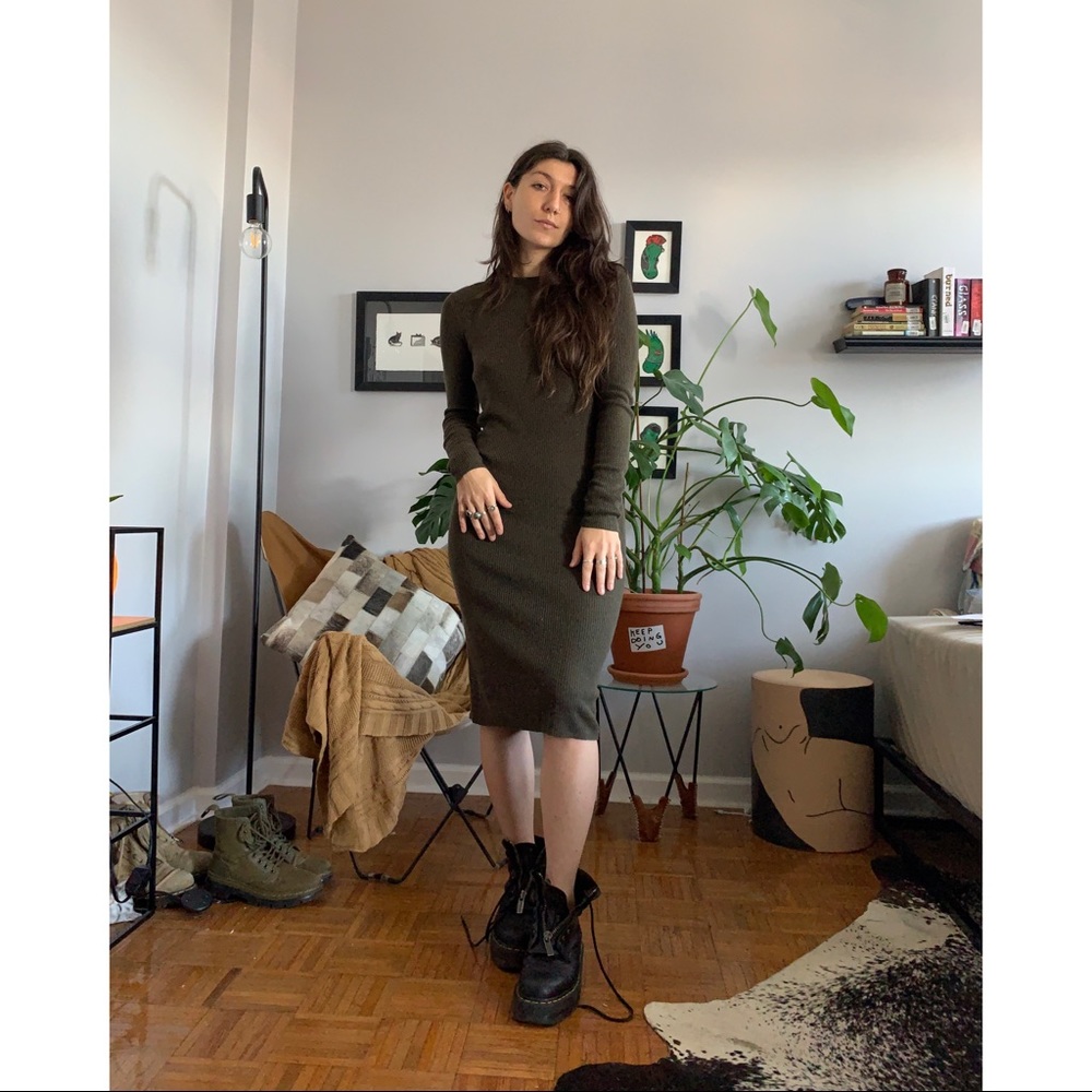 Ribbed Sweater Dress